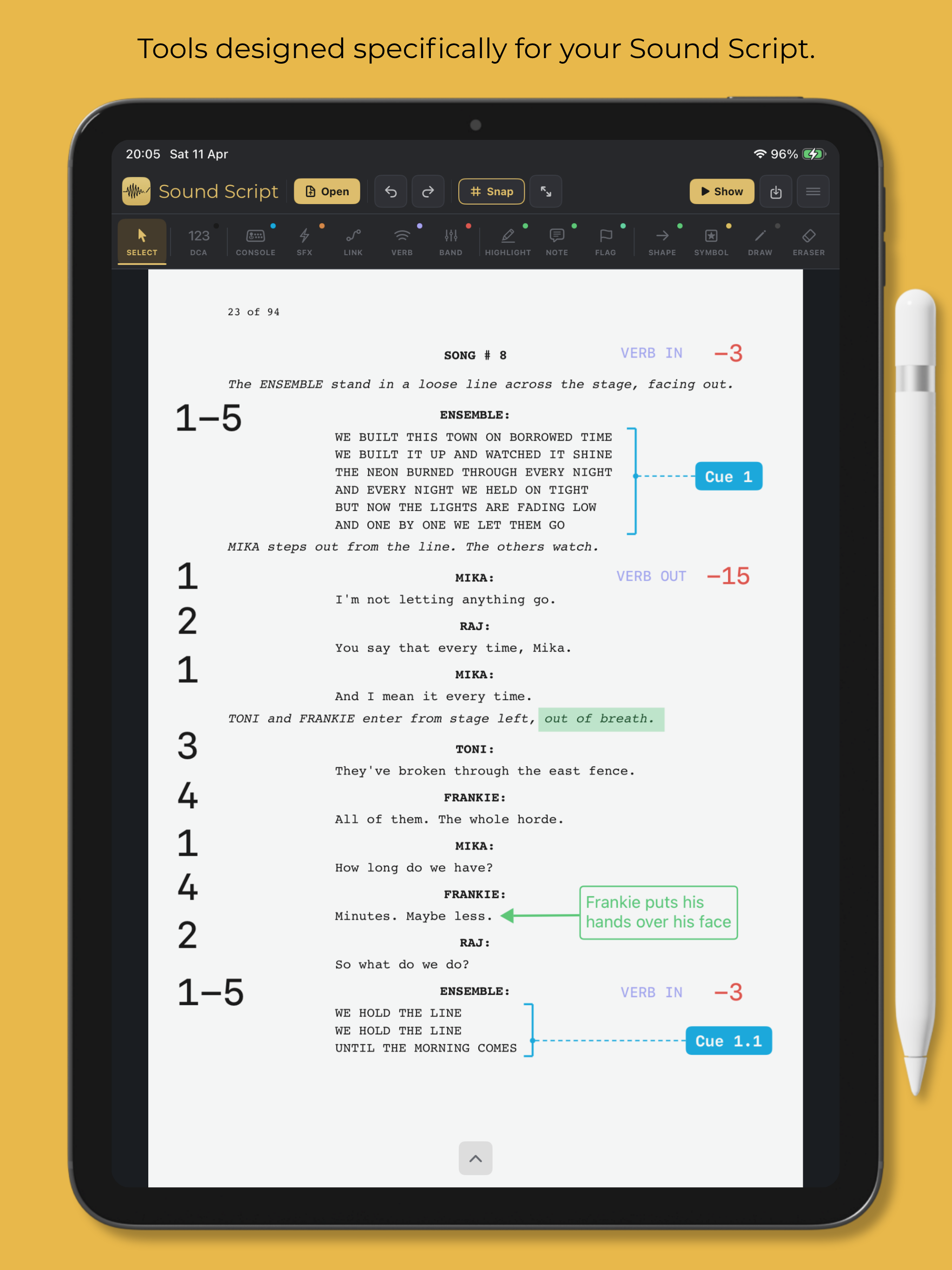 Sound Script on iPad — tools designed specifically for your Sound Script