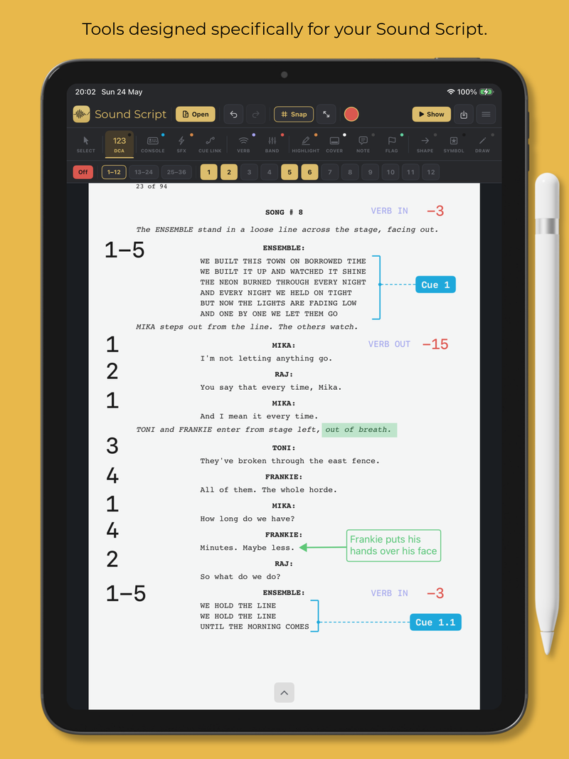 Tools designed specifically for your Sound Script.