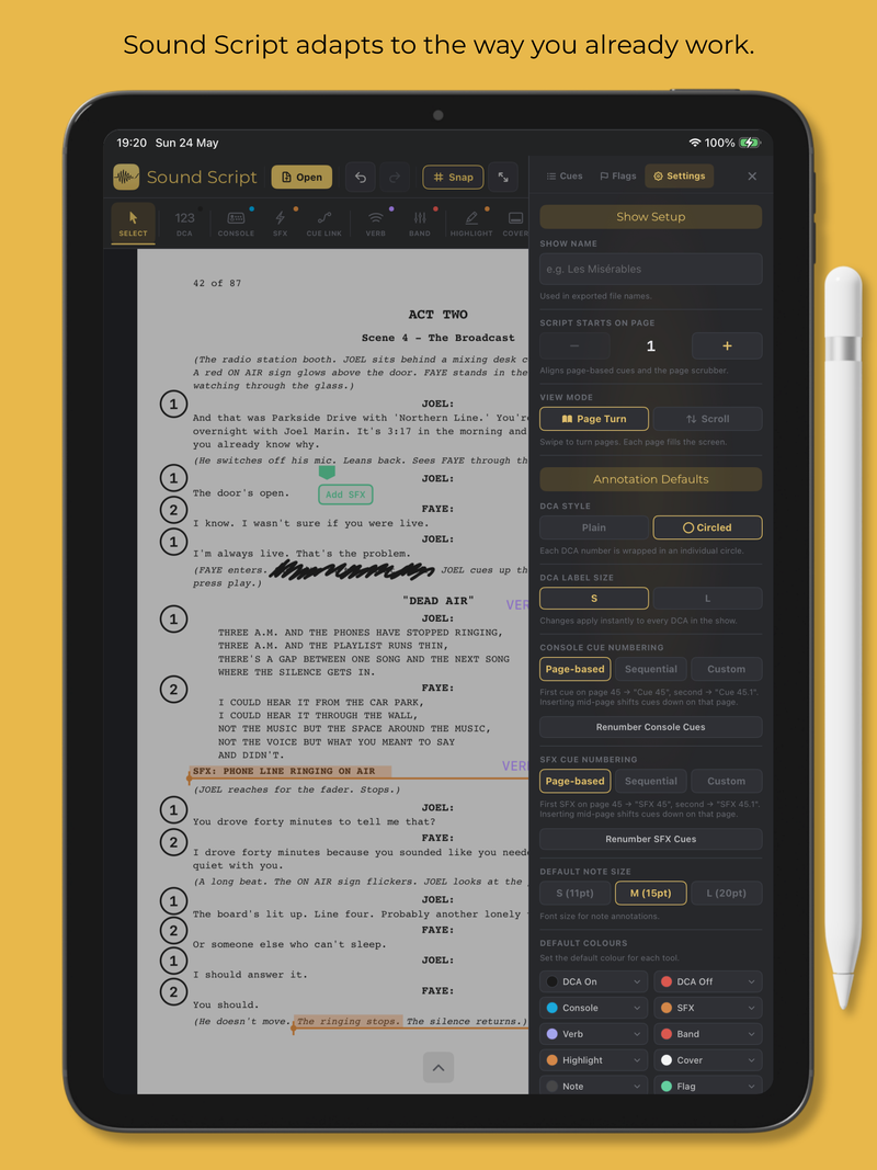 Sound Script adapts to the way you already work.